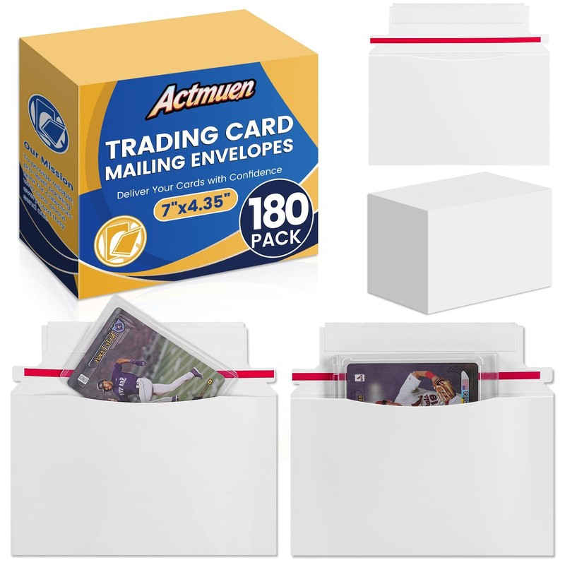 180 Pack Mailer Trading Card Envelopes，7″ x 4.35″ Trading Card Mailers for Sh…