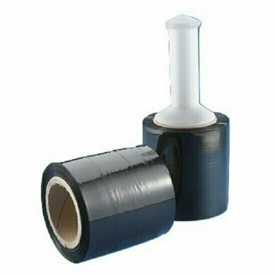 5″ in. x 1000FT 80 Gauge 4 Rolls Stretch Shrink Film Hand Wrap + Handle Black