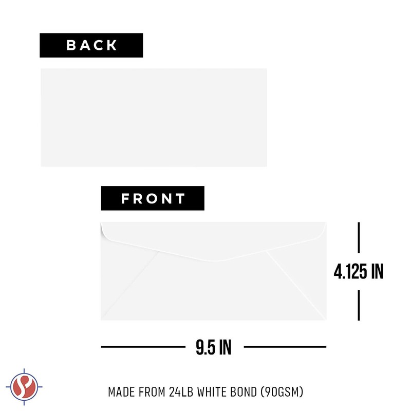 #10 Business Envelopes, 4 1/8 x 9 1/2, White, 24w (90gsm), 2500 per Pack gallery