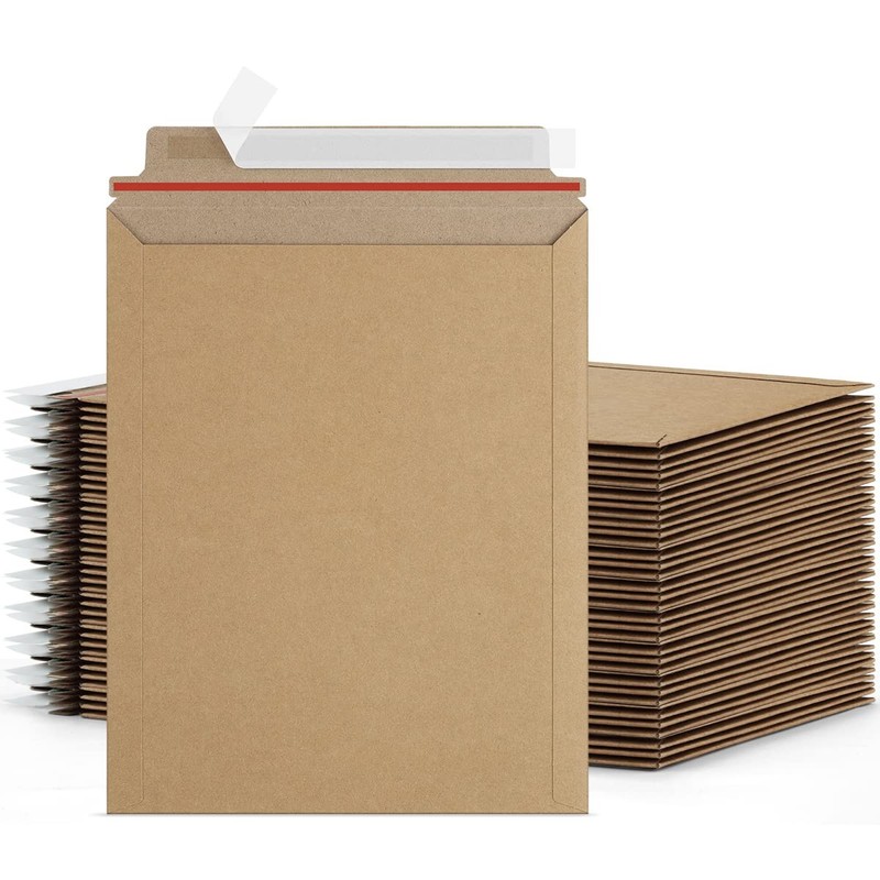 50-Pack Brown Photo Mailers 9×12 inch Self-Seal Cardboard Document Envelope