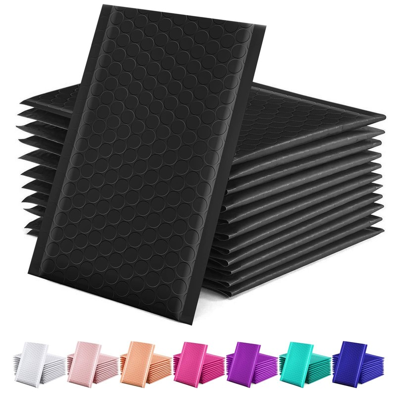 Black Bubble Mailers 4×8 Inches 50 Pack, Usable Size 4X7″ Bubble Envelopes fo…