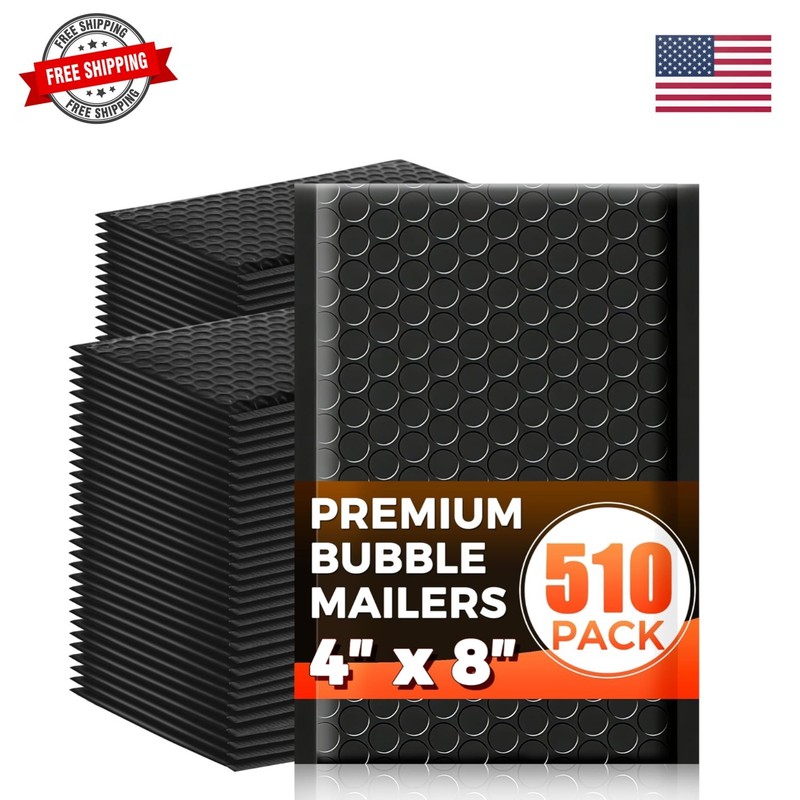 510-Pack Bubble Mailer 4” x 8” – Self-Sealing Waterproof Small Mailing Enve…