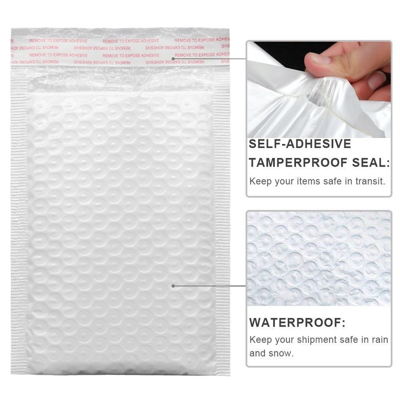 100Pcs Padded Envelopes 50pc Kraft Bubble + 50PC Poly Mailers Bags gallery