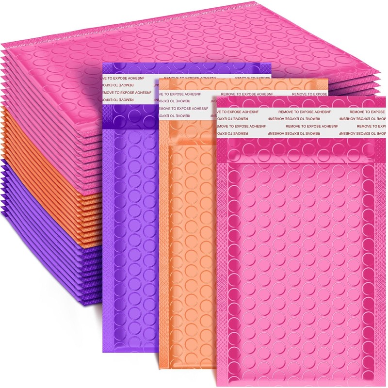 162 Pcs Colored Bubble Mailers 4×6 Inch Small Adhesive Padded Envelopes Bubbl…