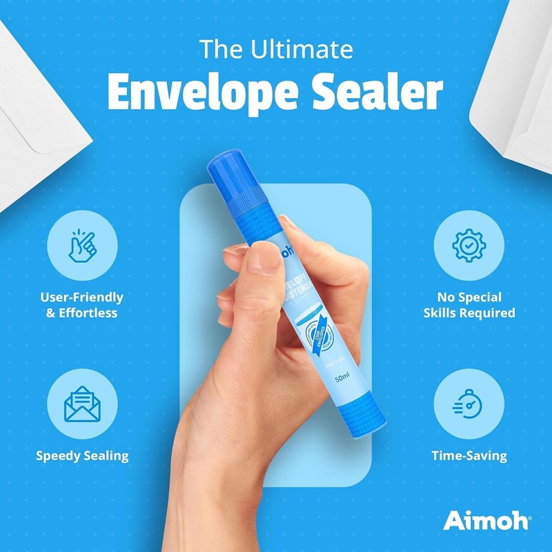 Envelope Moistener with Adhesive, Fast-Drying, Envelope Sealer, Stamp gallery