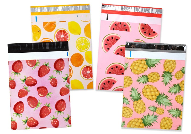 NEW 10x13 Strawberries, Watermelon, Pink PIneapple, Citrus Poly Shipping Mailers gallery