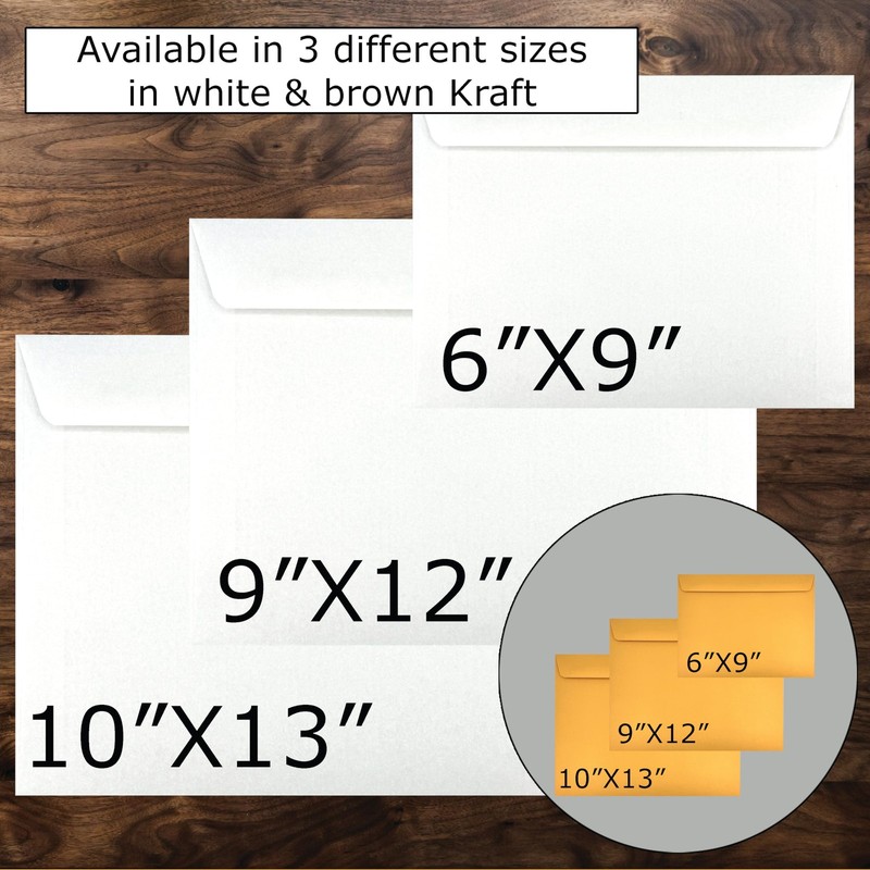 100 Cashier Depot - 10" x 13" Booklet Envelopes, Heavy 28 lb White Wove Paper... gallery