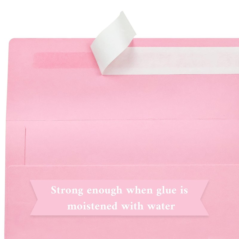 LIKAJON 50 Pack #10 Business Envelopes, Pink Standard Envelopes Self Seal, Le... gallery