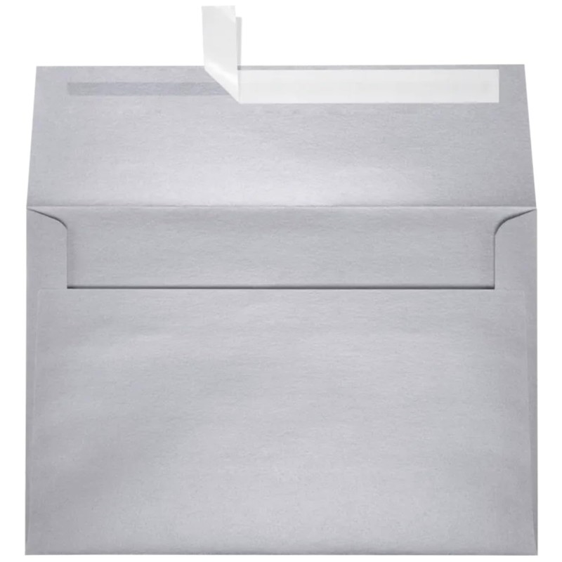 Luxpaper A8 Invitation Envelopes Peel Press 5 1/2 X 8 1/8 Silver Metallic 80Lb.