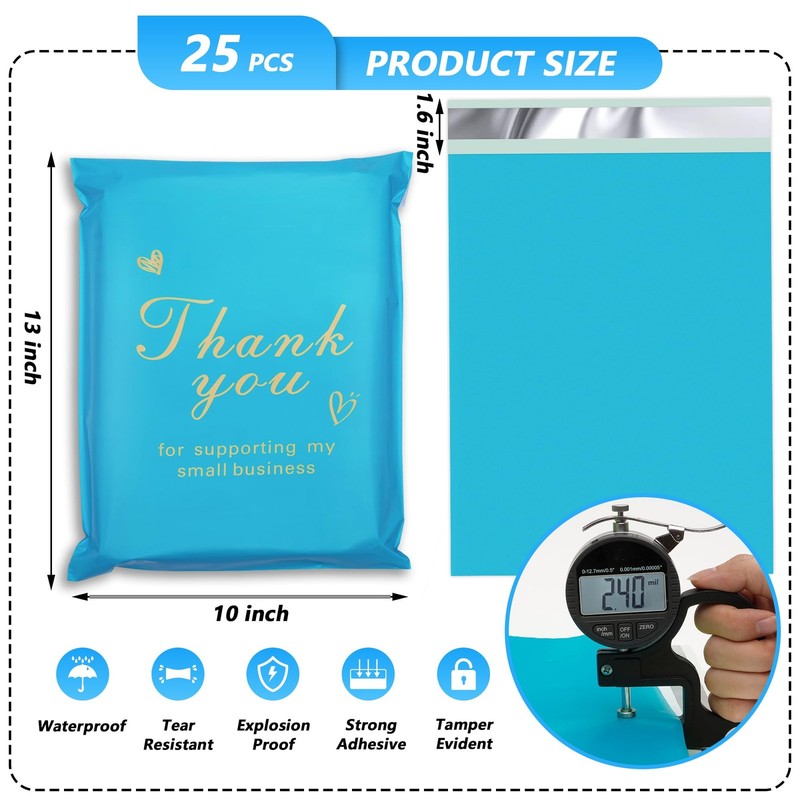 Thank You Poly Mailer 10x13 Inch 25 Pcs, Waterproof and Tear-Resistant Shippi... gallery