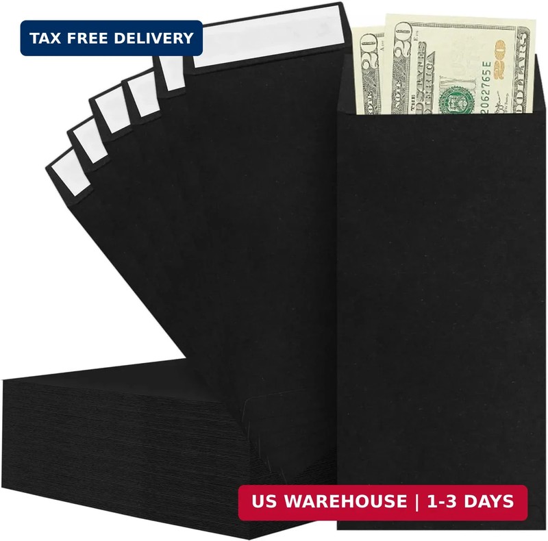 BONUS++ Envelope Set – 120 Envelopes for Cash, Checks, & Tickets; 80GSM, 3.2×6.6