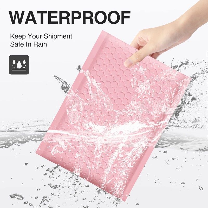 Bubble Mailers 10.5x16 Inch Light Pink 25 Pack Poly Padded Envelopes Large #5... gallery