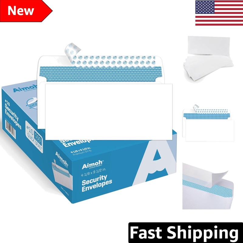 Ultra Strong Self-Seal Security Envelopes – 4-1/8″ x 9-1/2″, Bulk 500 Count