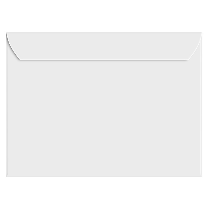 10 x 13 Booklet Envelopes, 24w (90gsm) White Wove Paper, Gummed Seal, 500 Qty