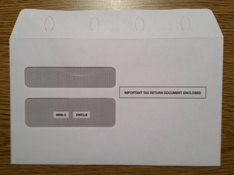 100/pk ~ W-2 ENVELOPES for 2-up tax forms SELF-SEAL 9-1/4"x5-5/8" #6666-2 DWCLS gallery