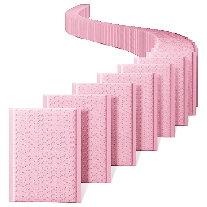 Bubble Mailers 6×10 Inch 100 Pack Light Pink Bubble Mailer Usable Size 6×9″ W…