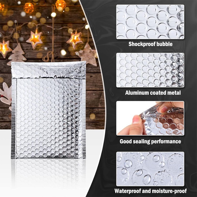 #000 Metal bubble mailing bag, silver padded envelope, for mailing and packaging gallery