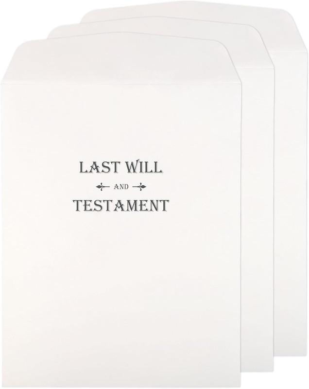 3 Pieces Oversized Last Will and Testament Envelopes 10.2 X 12.9 Inch Self Adhes
