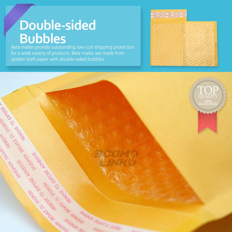500 #00 5x10 (5x9) Kraft Bubble Padded Envelopes Mailers Shipping Bag 5"x9" gallery