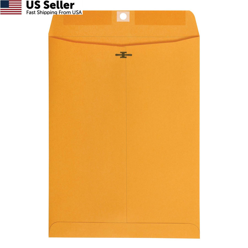 100 Pack Clasp Kraft Envelopes for Documents Gummed Mailing Envelope 9" x 12" gallery