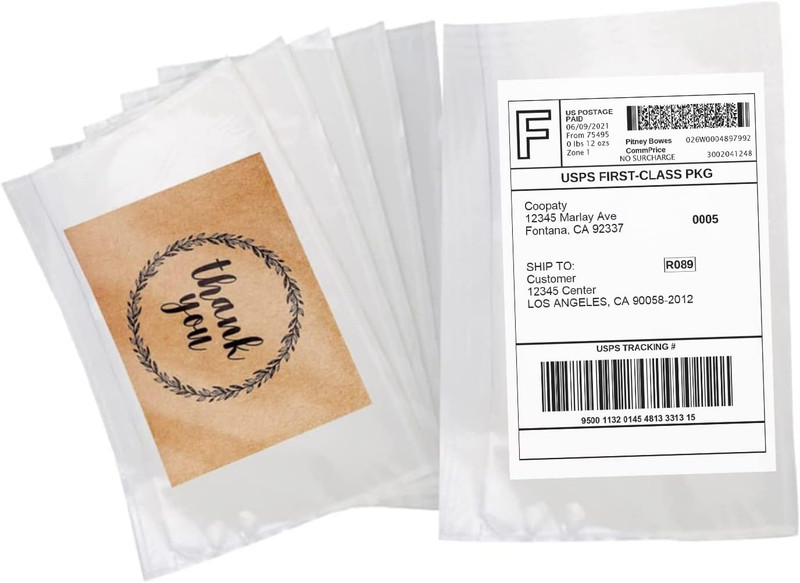 Clear Self-Adhesive Packing List Envelopes, Label Envelopes Pouches/Shipping Lab