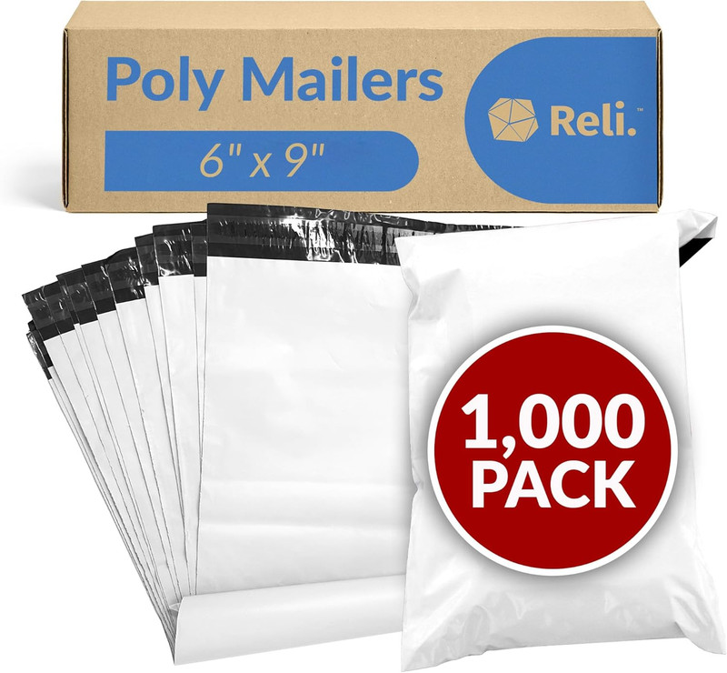 Poly Mailers 6X9 | 1000 Pcs Bulk | Small Mailing Envelopes/Shipping Bags | White