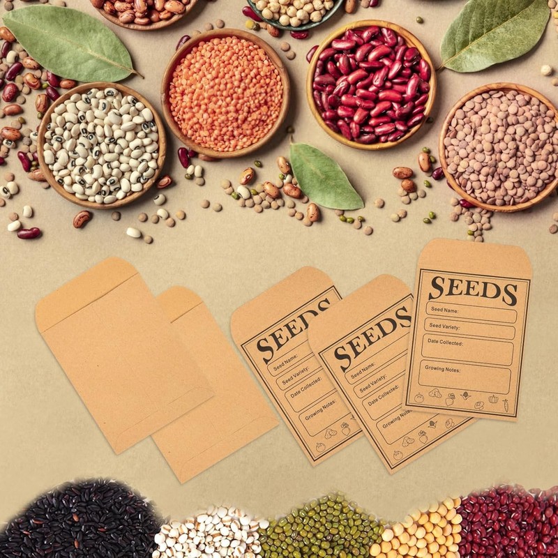 150 Pack Small Seed Saving Envelopes Bulk Blank Paper Coin Packets 4.7x3.2" gallery