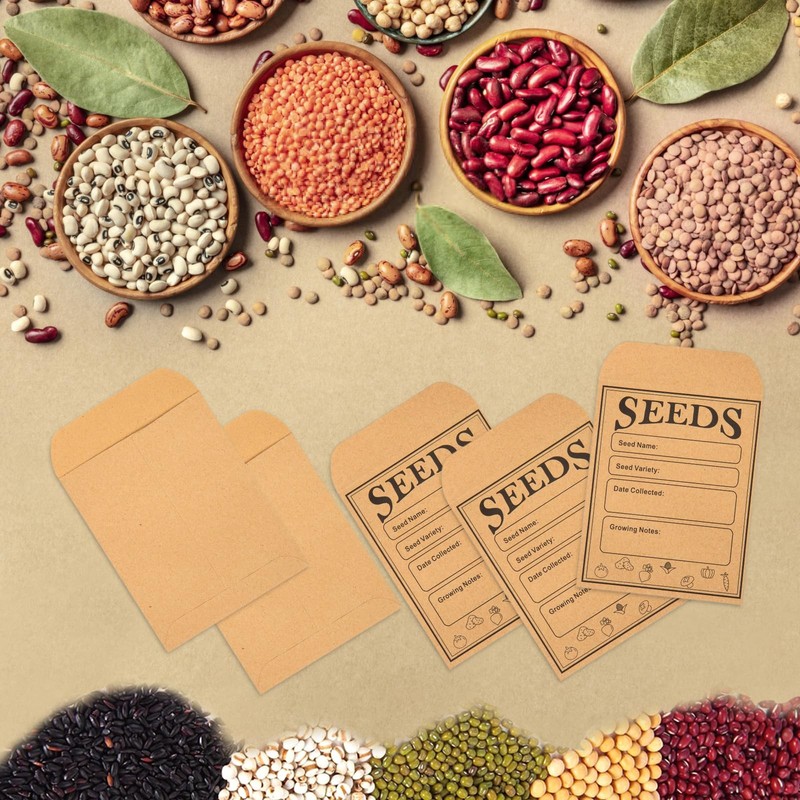 150pcs Seed Saving Envelopes, 4.7x3.1 Inch Reusable Seed Kraft Storage Organi... gallery