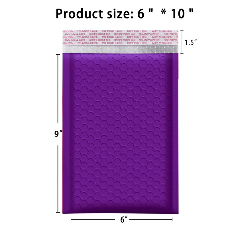 #0 6x10 (6x9 ) Poly Bubble Padded Envelopes Mailers Shipping Bag PURPLE 1000 PCS gallery