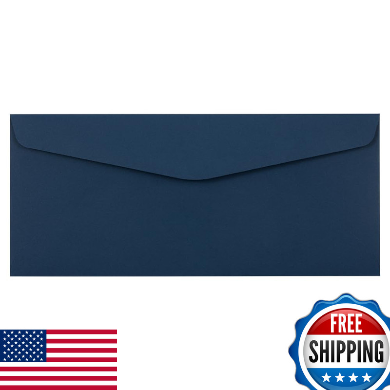 Jam Paper 10 Business Premium Envelopes – 4 1/8 X 9 1/2 – Navy Blue – Bulk
