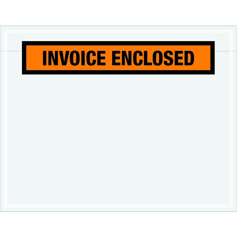 TLPL23 “Invoice Enclosed” Envelopes, Panel Face, 7″ x 5 1/2″, Orange (Pack of…