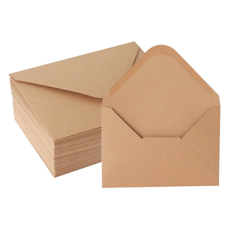 50 Pack Brown Kraft Paper Envelopes V-Flap 4×6 Inch Invitation Card Envelopes