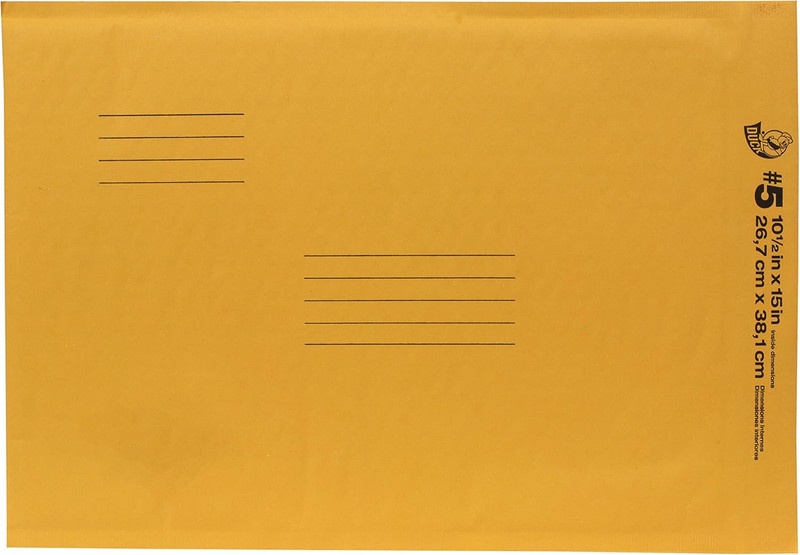 Brand Kraft Bubble Mailers, #5 – 10.5 X 15 Inches, 5-Pack (756618)