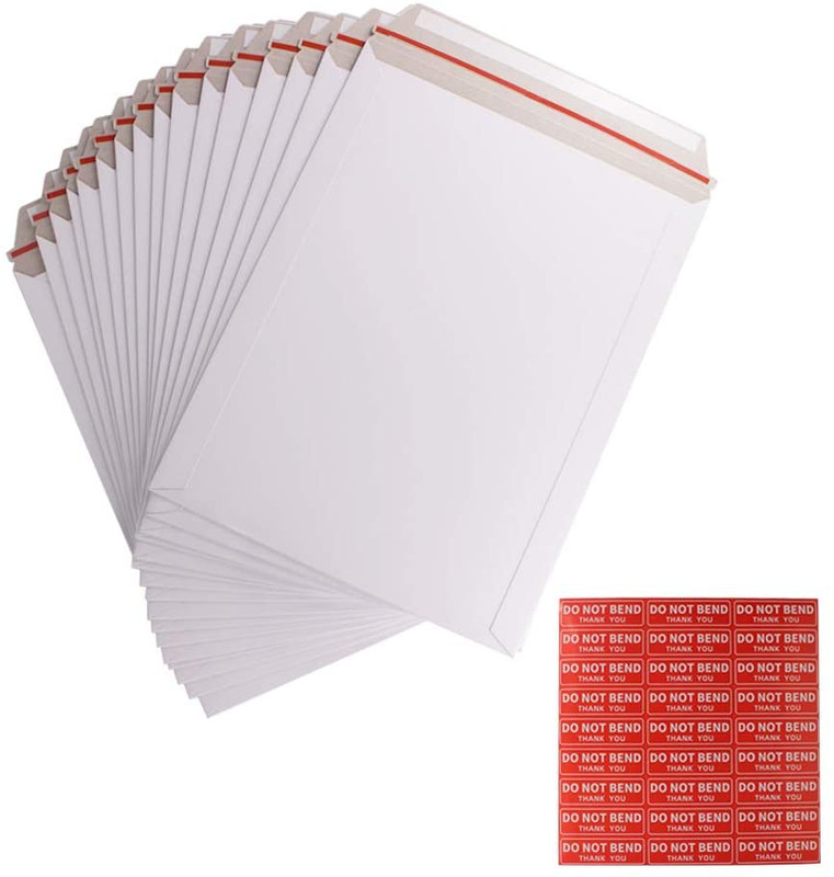100 Pack 9X12 Inch Self Seal Photo Document Mailers Stay Flat White Cardboard…