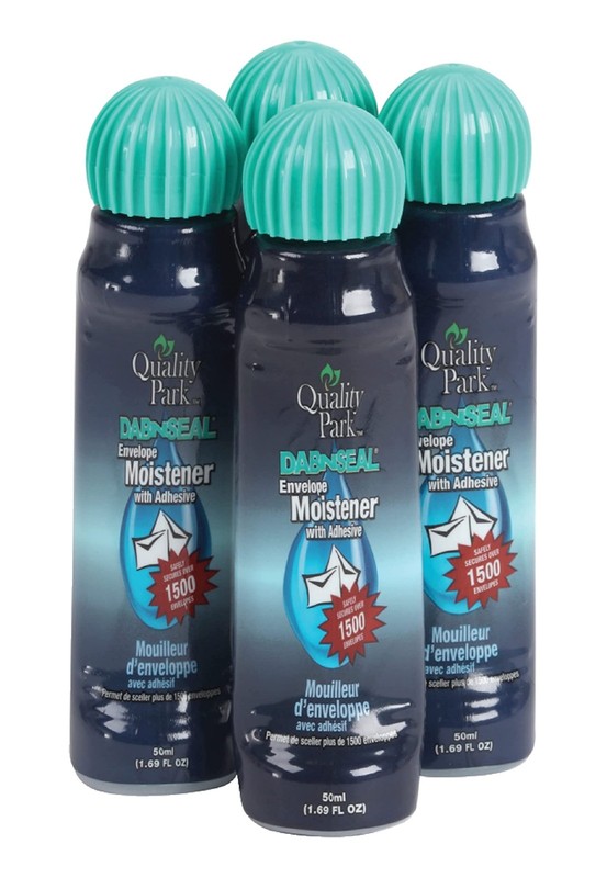 Dab-N-Seal Envelope Moistener with Adhesive, 50ML Bottle, 4 Pack (46071)