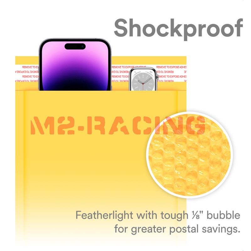 #000 4.5"x8" (12cmx20cm) Yellow Kraft Bubble Mailer Mailing Shiping Envelope Bag gallery