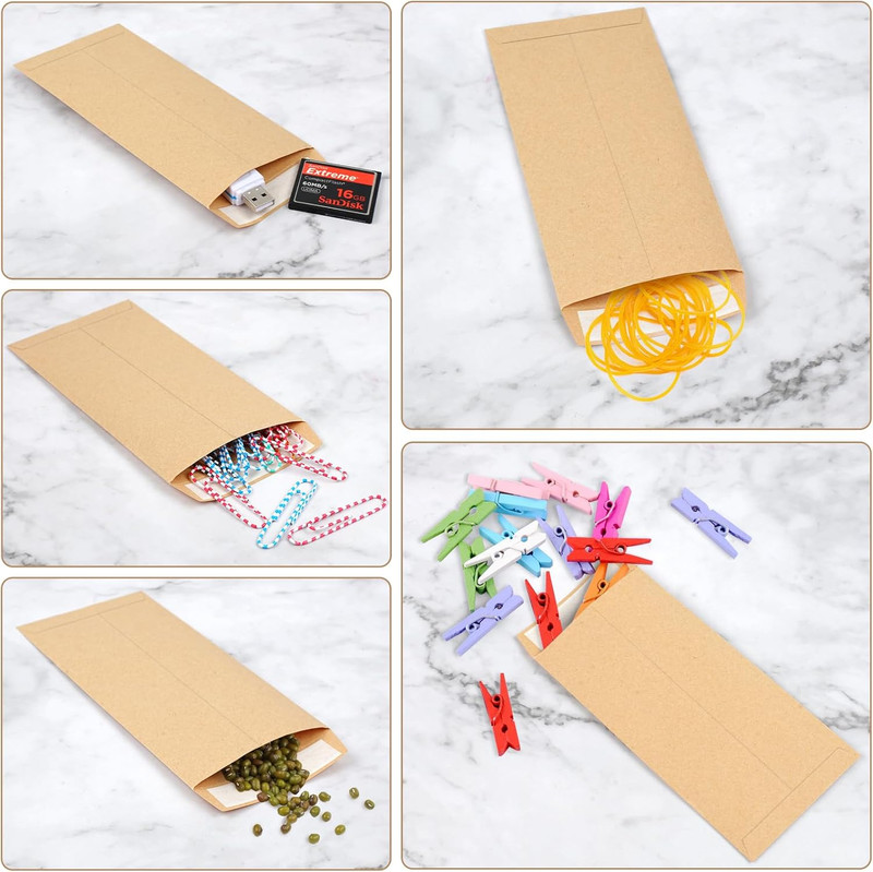 Joyberg 120 PCS Money Envelopes for Cash Kraft Paper, 6.5”X3.2” Small Cash Envel gallery
