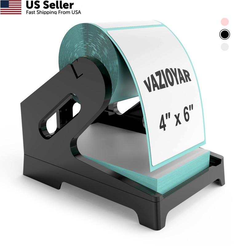 Vazioyar Thermal Label Holder for Rolls and Fan-Fold Labels, Sticker Black