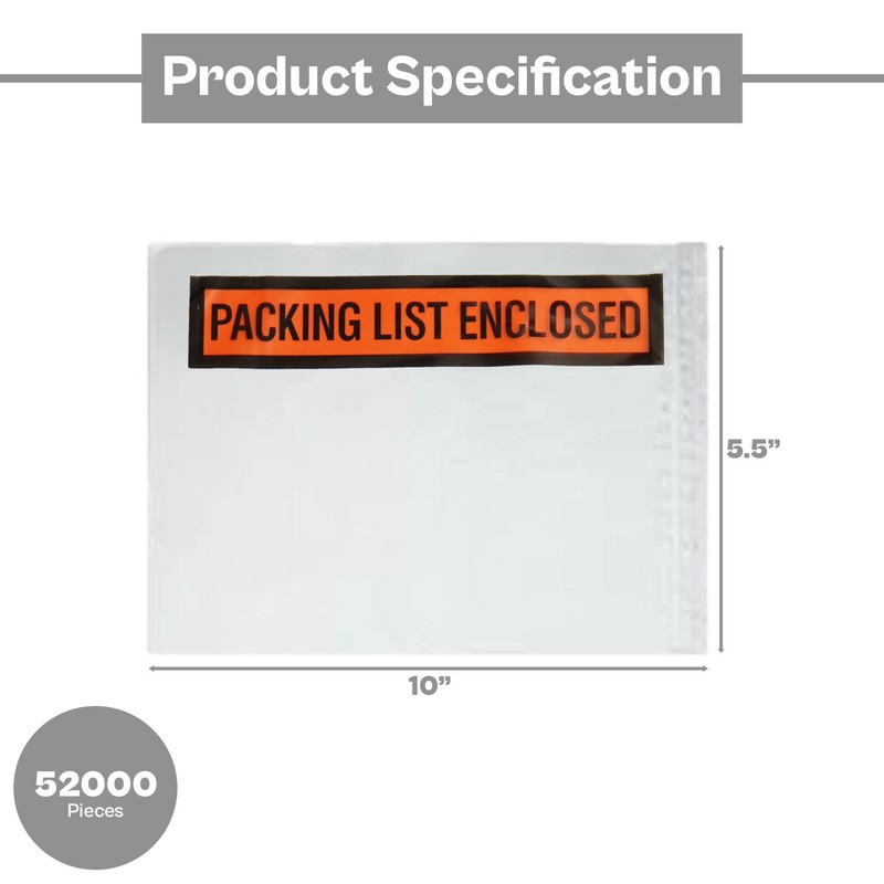 52000 5.5 x 10" Box Packing List Slips Envelopes Pouch Shipping Packaging Labels gallery
