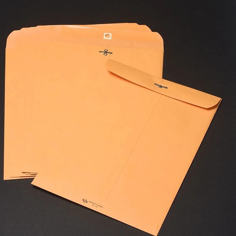 100 Pcs CLASP ENVELOPES 9x12 28lb Kraft Shipping Mailing Gummed Business Manila gallery