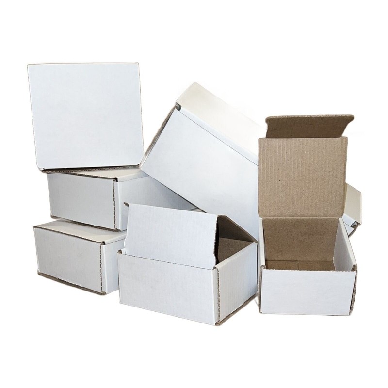 200 8x4x2 White Cardboard Paper Boxes Mailing Packing Shipping Box Corrugated... gallery