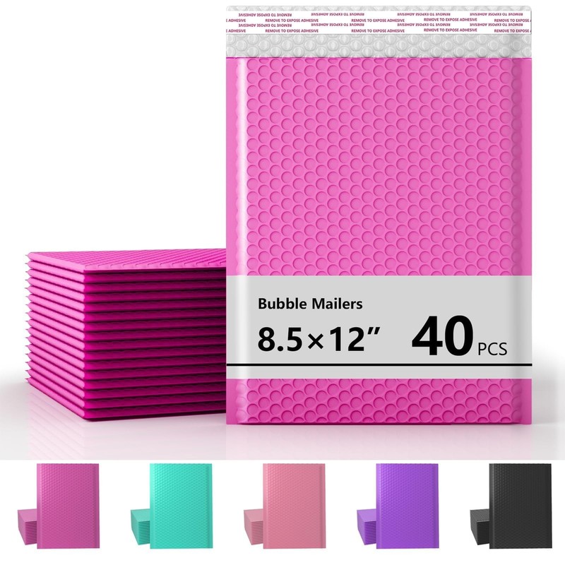 8.5 x 11 Inch Bubble Mailer 40 Pack, Waterproof Padded Envelopes with Strong …