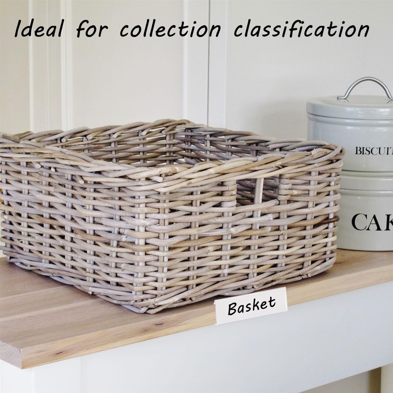 Millaass 30 Pcs Plastic Shelf Label Holder,3" L x1" H Wood 3" L H, Clear gallery