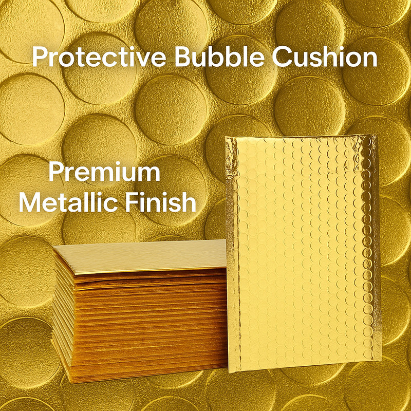 Metallic Gold Poly Bubble Mailers Shipping Envelopes Bags # 2 8.5" x 12" gallery