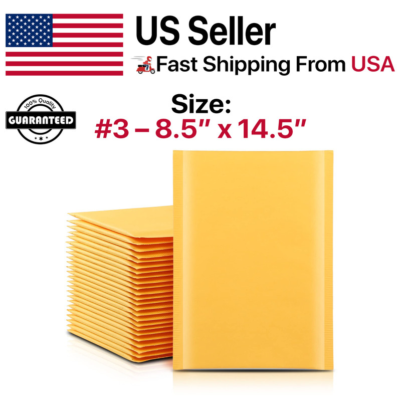 #3 8.5×14.5 Kraft Bubble Mailers Padded Envelopes Mailing Shipping Bags 8×13.5