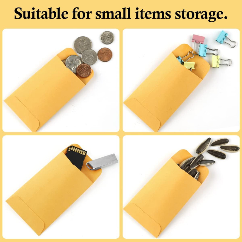 200 Pack Kraft Small Coin Envelopes Seed Packets Mini Envelopes for , Keys, Stam gallery