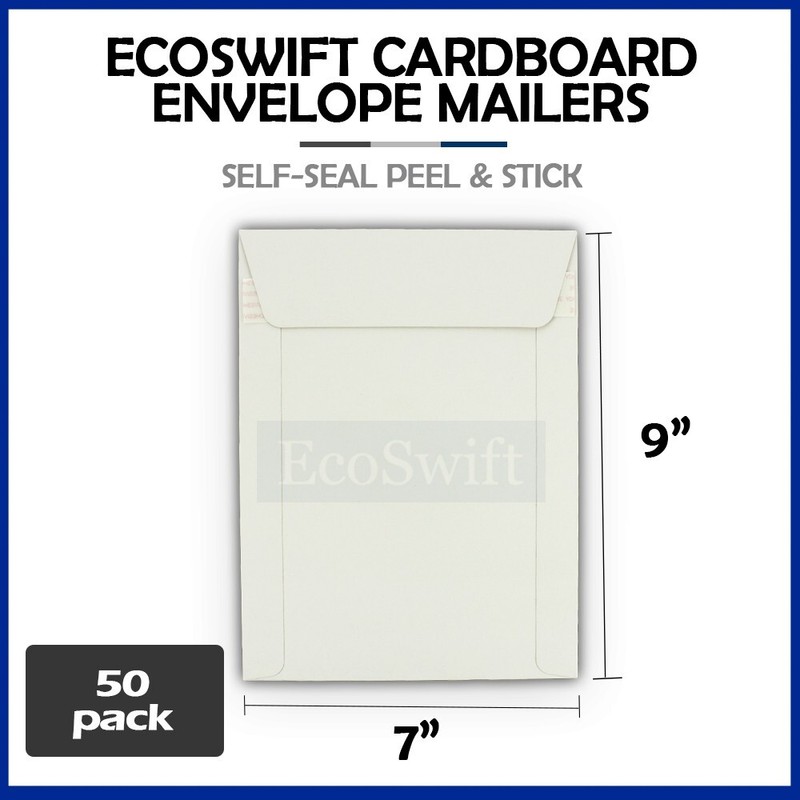 50 – 7″ x 9″ White CD/DVD Photo Ship Flats Cardboard Envelope Mailer Mailers