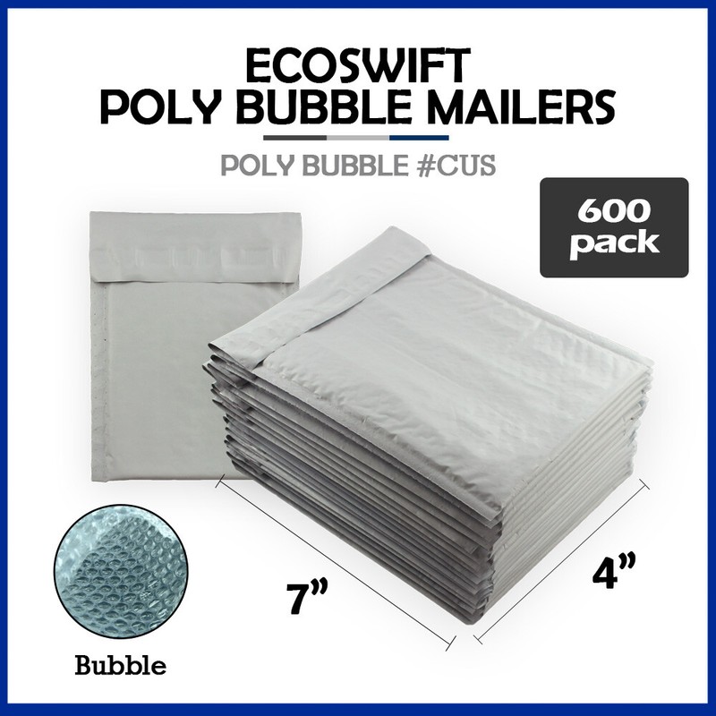 600 #0000 4×7 “EcoSwift” Brand Poly Bubble Mailers Small Padded Envelope 4″ x 7″