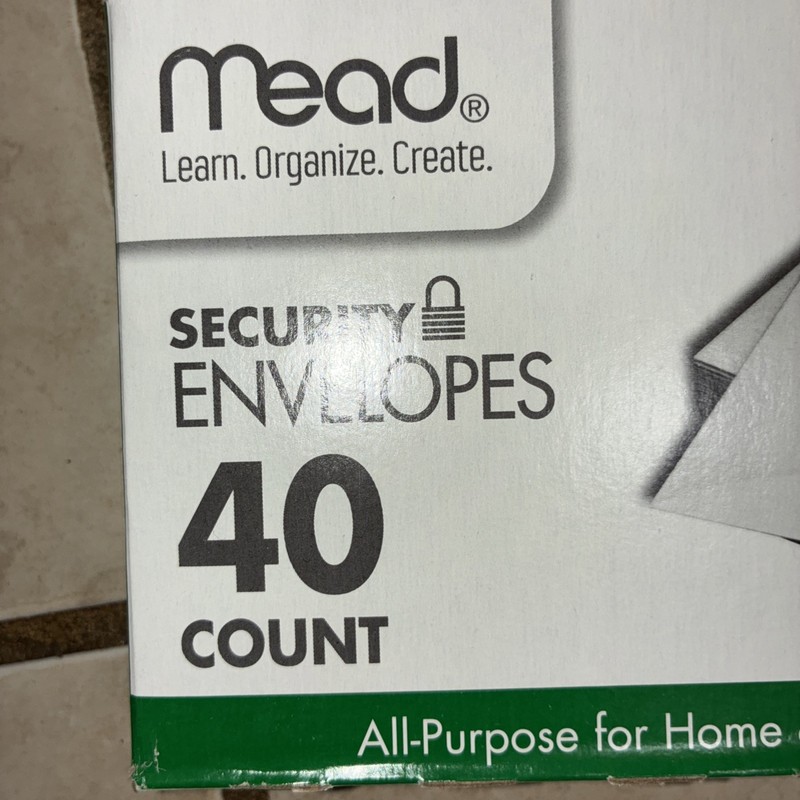 Mead Security Envelopes 40 Count Privacy Print USA Made gallery