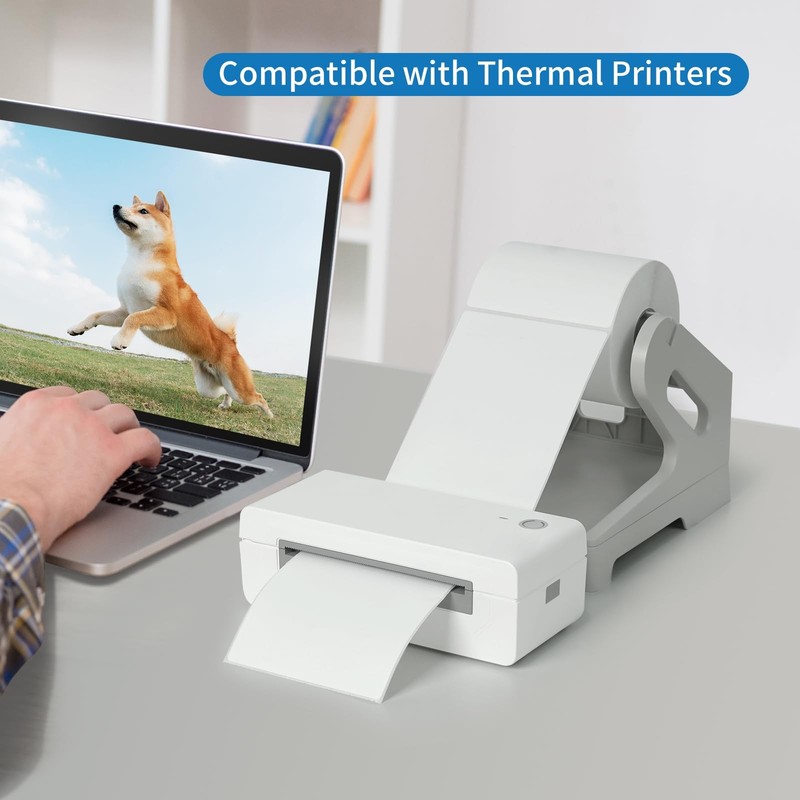 Label Holder for Rolls and Fan-Fold Labels, Compatible with Desktop White gallery